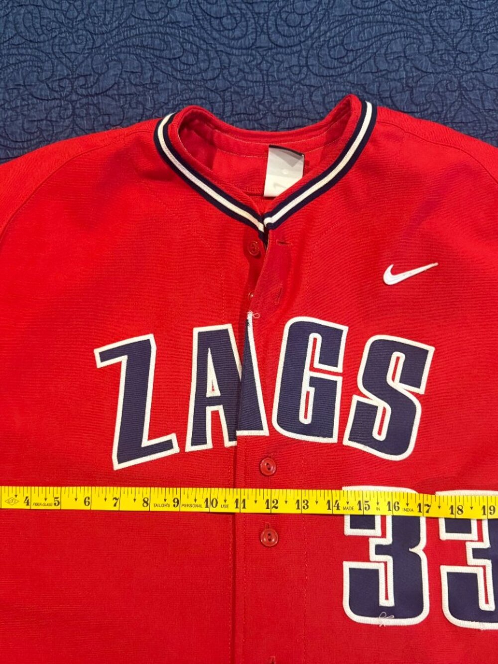 Nike Gonzaga Zags Red Baseball Jersey Size 50 4TG - Picture 6 of 6